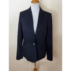 Long Tall Sally Versatile Textured Suit Blazer Jacket in Navy Blue NEW 8
